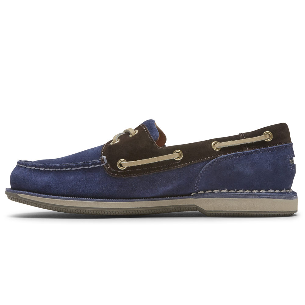 Rockport Boat Shoes For Mens Blue - Perth - FD6451089